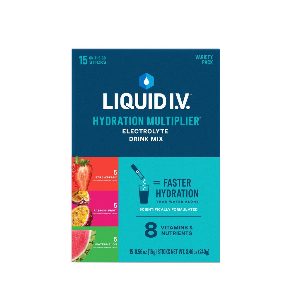 Liquid I.V.® Hydration Multiplier® – 3-Flavor Variety Pack (Strawberry, Passion Fruit, Watermelon)