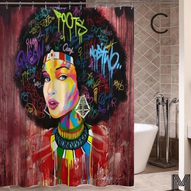 Graffiti Hip Hop African Girl Shower Curtain