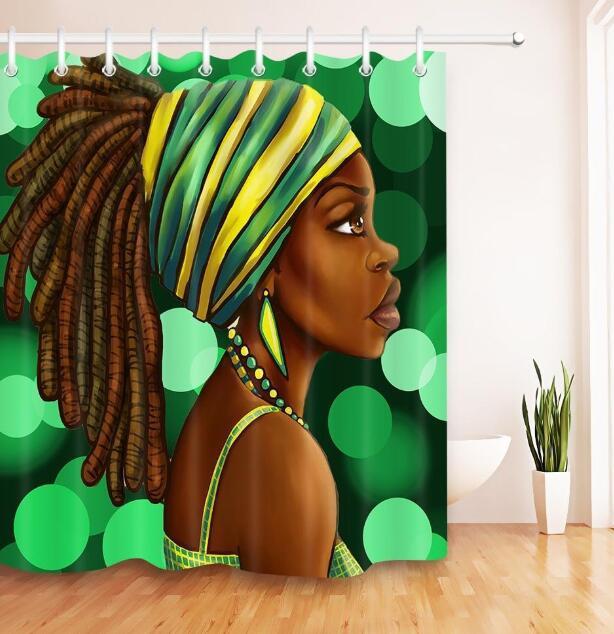 Graffiti Hip Hop African Girl Shower Curtain