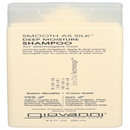 Giovanni Cosmetics Eco Chic Smooth As Silk Shampoo Deep Moisture For Damaged Hair, 8.5 Ounce