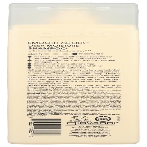 Giovanni Cosmetics Eco Chic Smooth As Silk Shampoo Deep Moisture For Damaged Hair, 8.5 Ounce