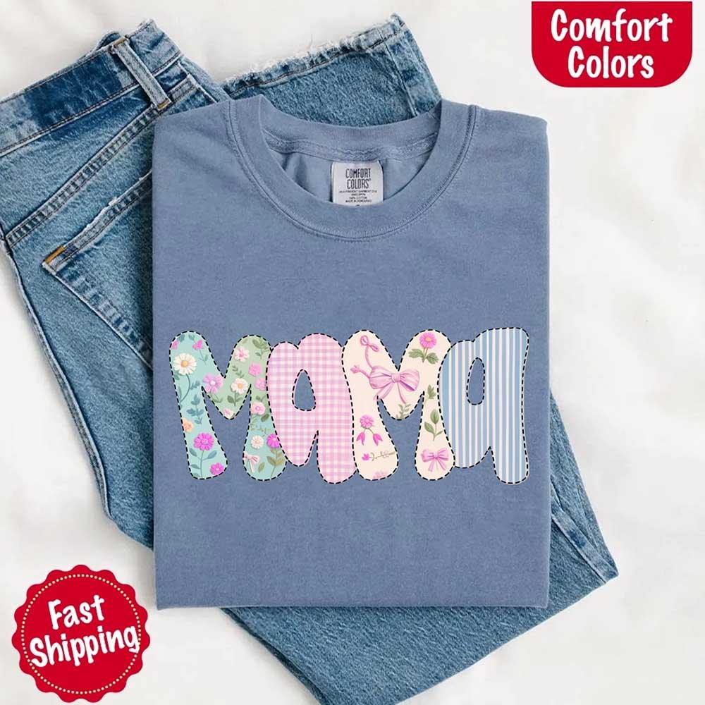 Floral Mama Comfort Colors Tee – Spring Mom Shirt or Mother’s Day Gift