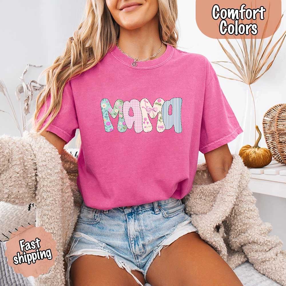 Floral Mama Comfort Colors Tee – Spring Mom Shirt or Mother’s Day Gift
