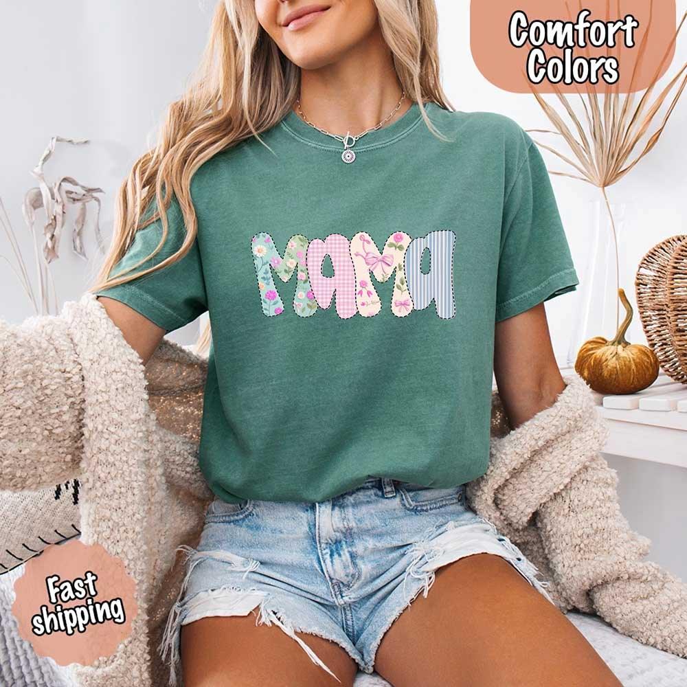 Floral Mama Comfort Colors Tee – Spring Mom Shirt or Mother’s Day Gift