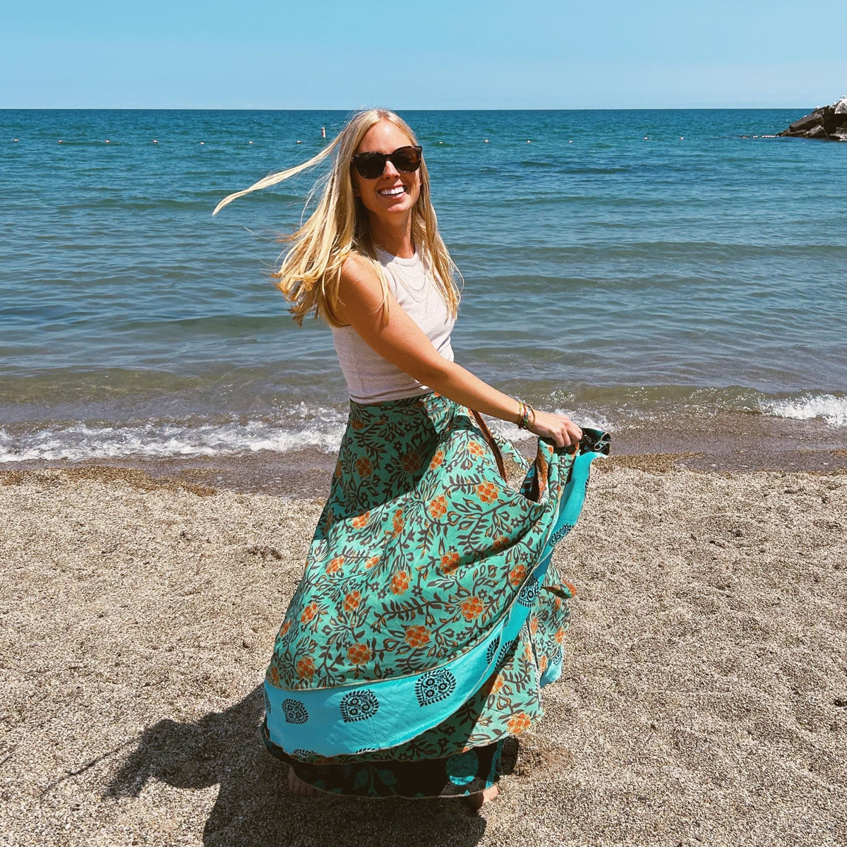 Made With Love Saree Wrap Skirt – One-of-a-Kind Recycled Sari, Boho Style