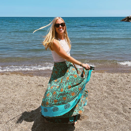 Made With Love Saree Wrap Skirt – One-of-a-Kind Recycled Sari, Boho Style