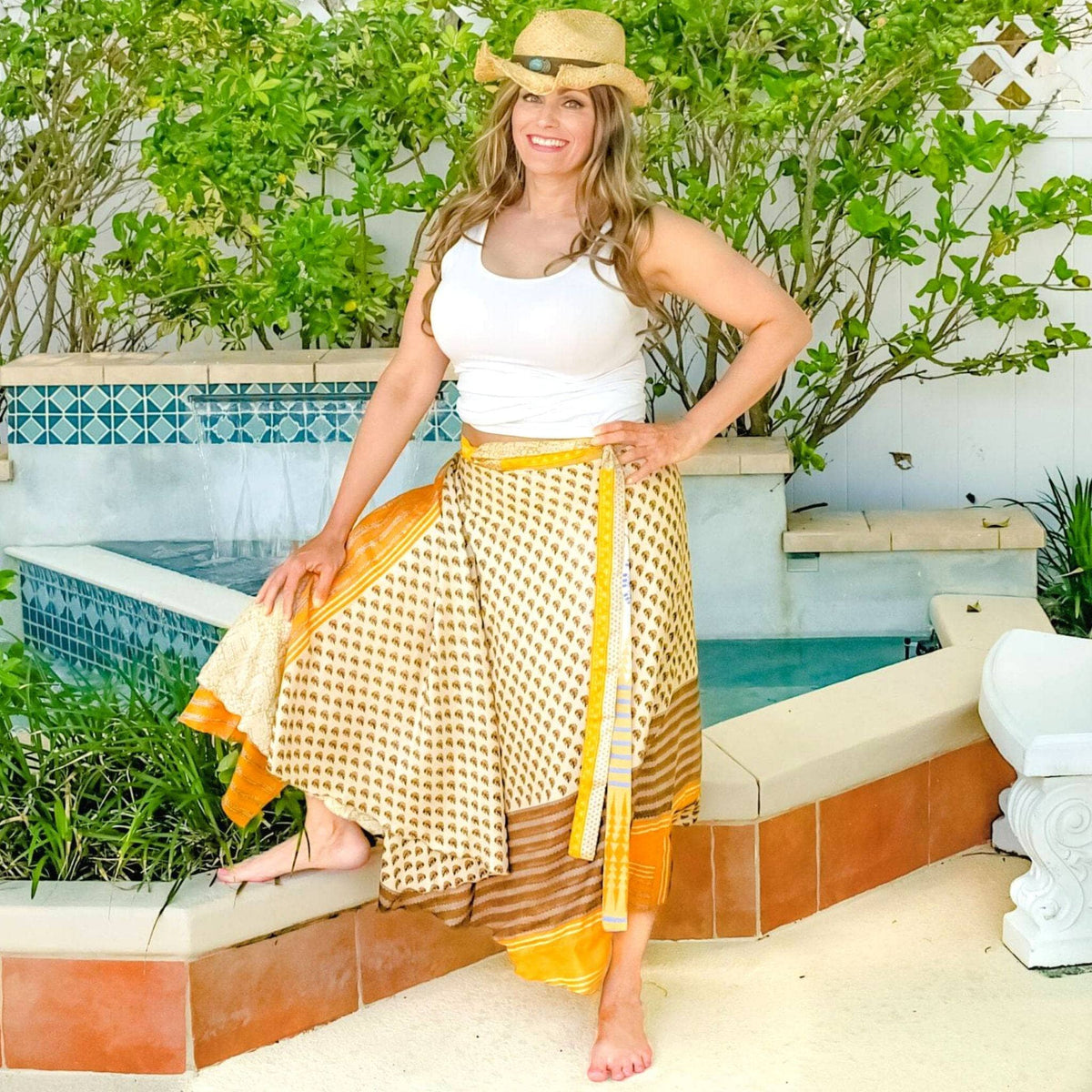 Made With Love Saree Wrap Skirt – One-of-a-Kind Recycled Sari, Boho Style
