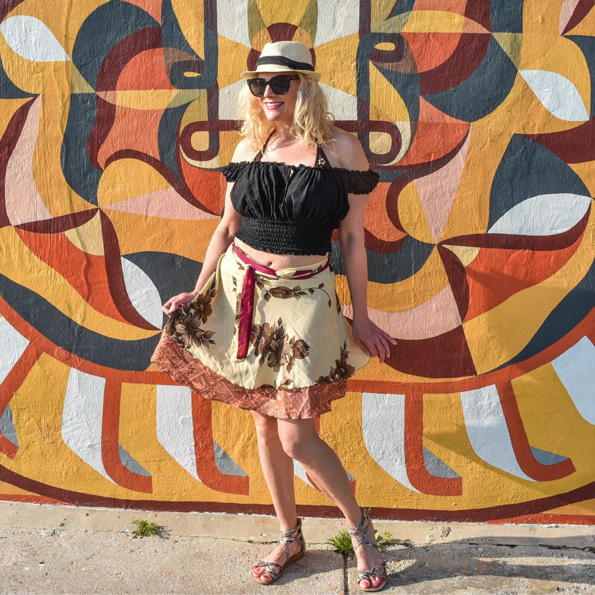 Made With Love Saree Wrap Skirt – One-of-a-Kind Recycled Sari, Boho Style