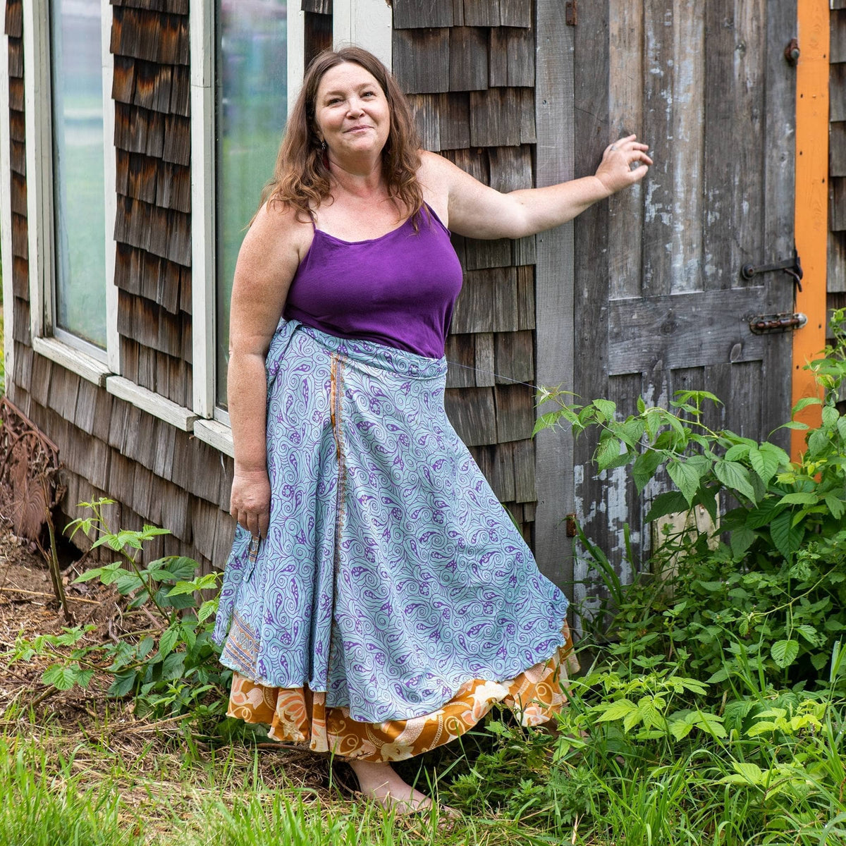 Made With Love Saree Wrap Skirt – One-of-a-Kind Recycled Sari, Boho Style