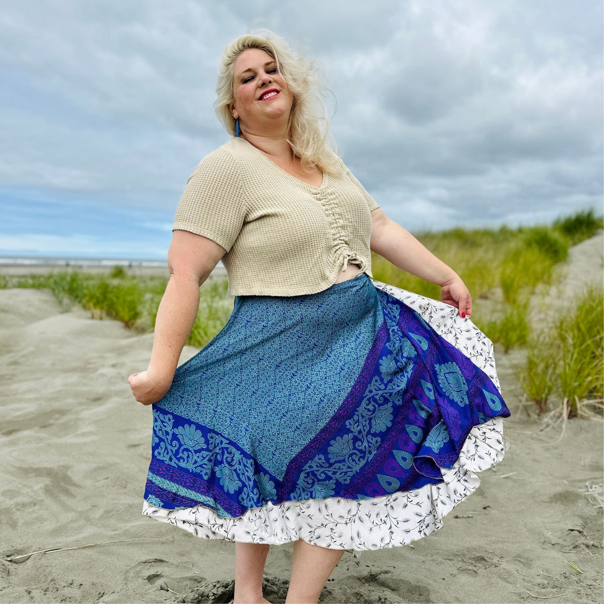 Made With Love Saree Wrap Skirt – One-of-a-Kind Recycled Sari, Boho Style