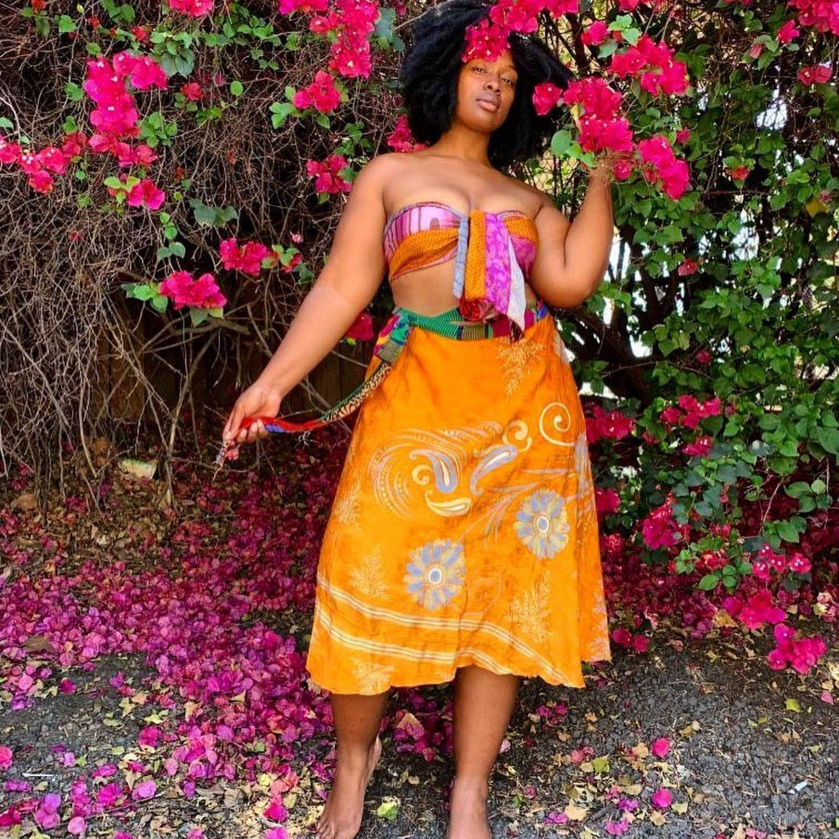 Made With Love Saree Wrap Skirt – One-of-a-Kind Recycled Sari, Boho Style