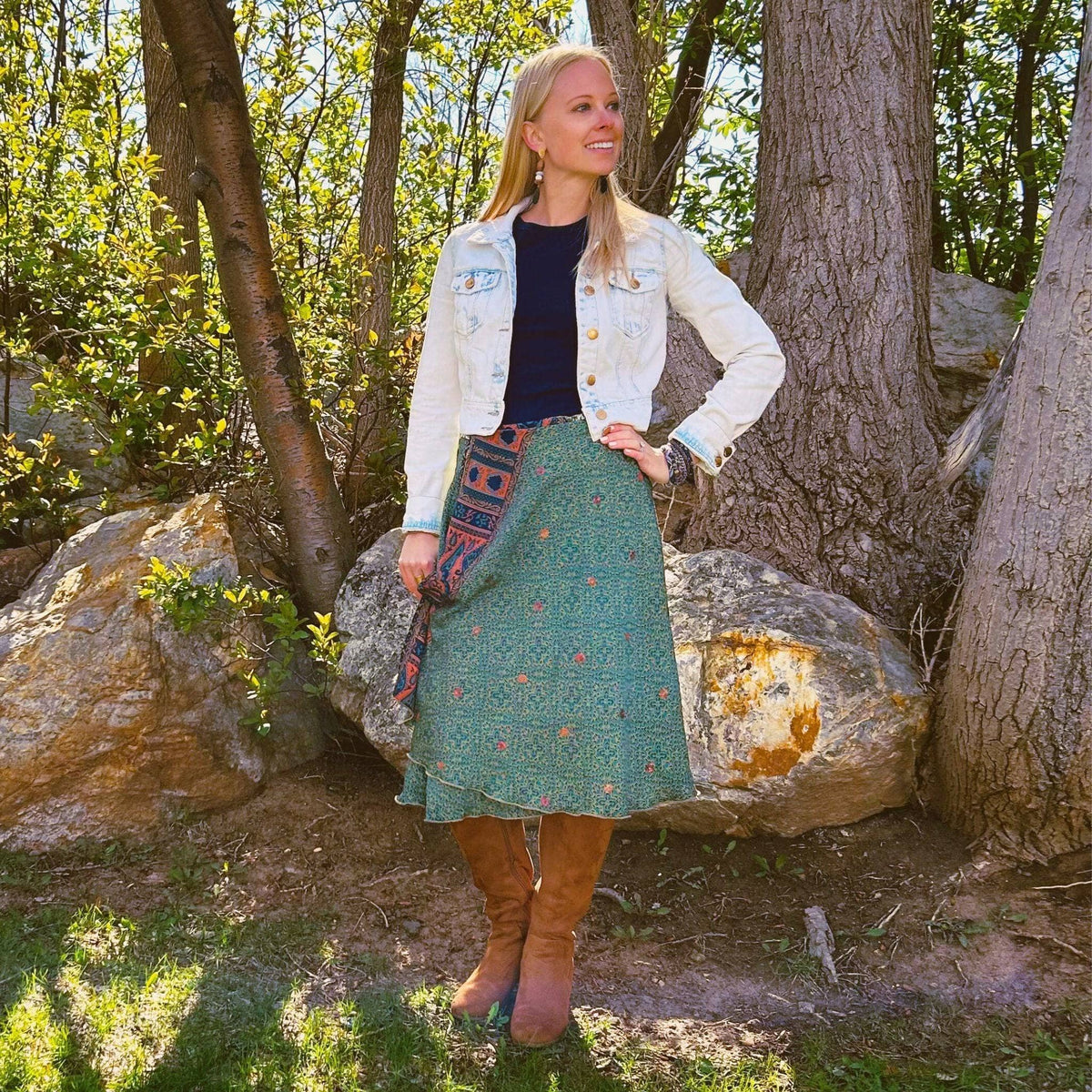 Made With Love Saree Wrap Skirt – One-of-a-Kind Recycled Sari, Boho Style