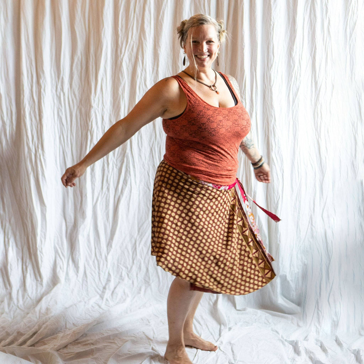 Made With Love Saree Wrap Skirt – One-of-a-Kind Recycled Sari, Boho Style