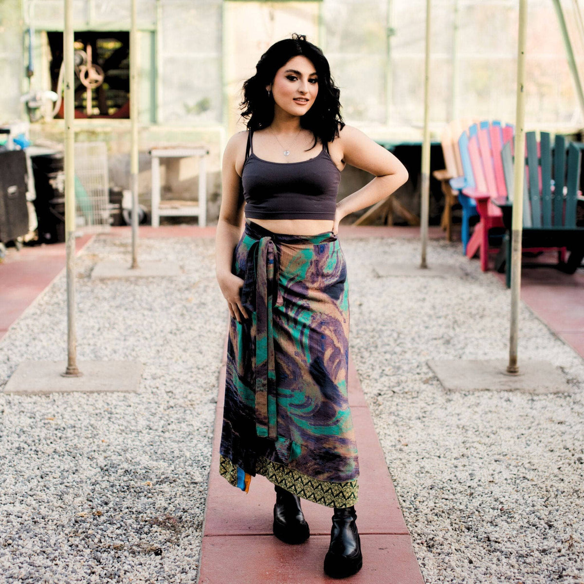 Made With Love Saree Wrap Skirt – One-of-a-Kind Recycled Sari, Boho Style