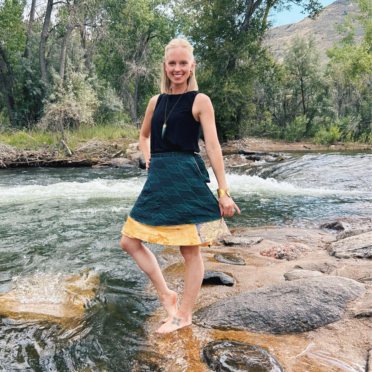 Made With Love Saree Wrap Skirt – One-of-a-Kind Recycled Sari, Boho Style