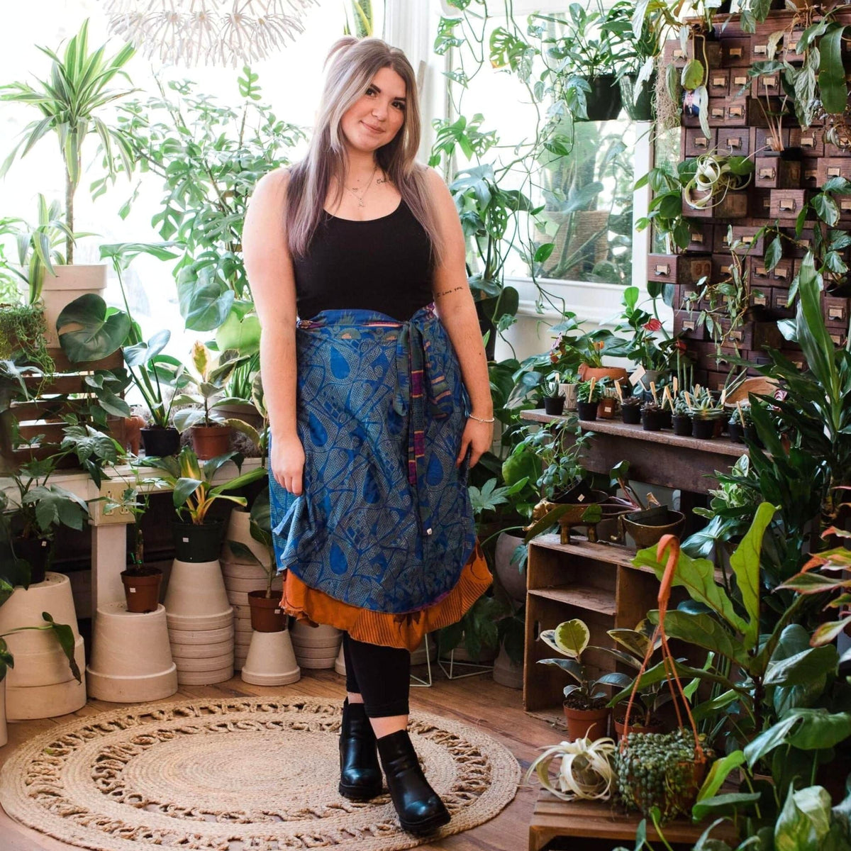 Made With Love Saree Wrap Skirt – One-of-a-Kind Recycled Sari, Boho Style