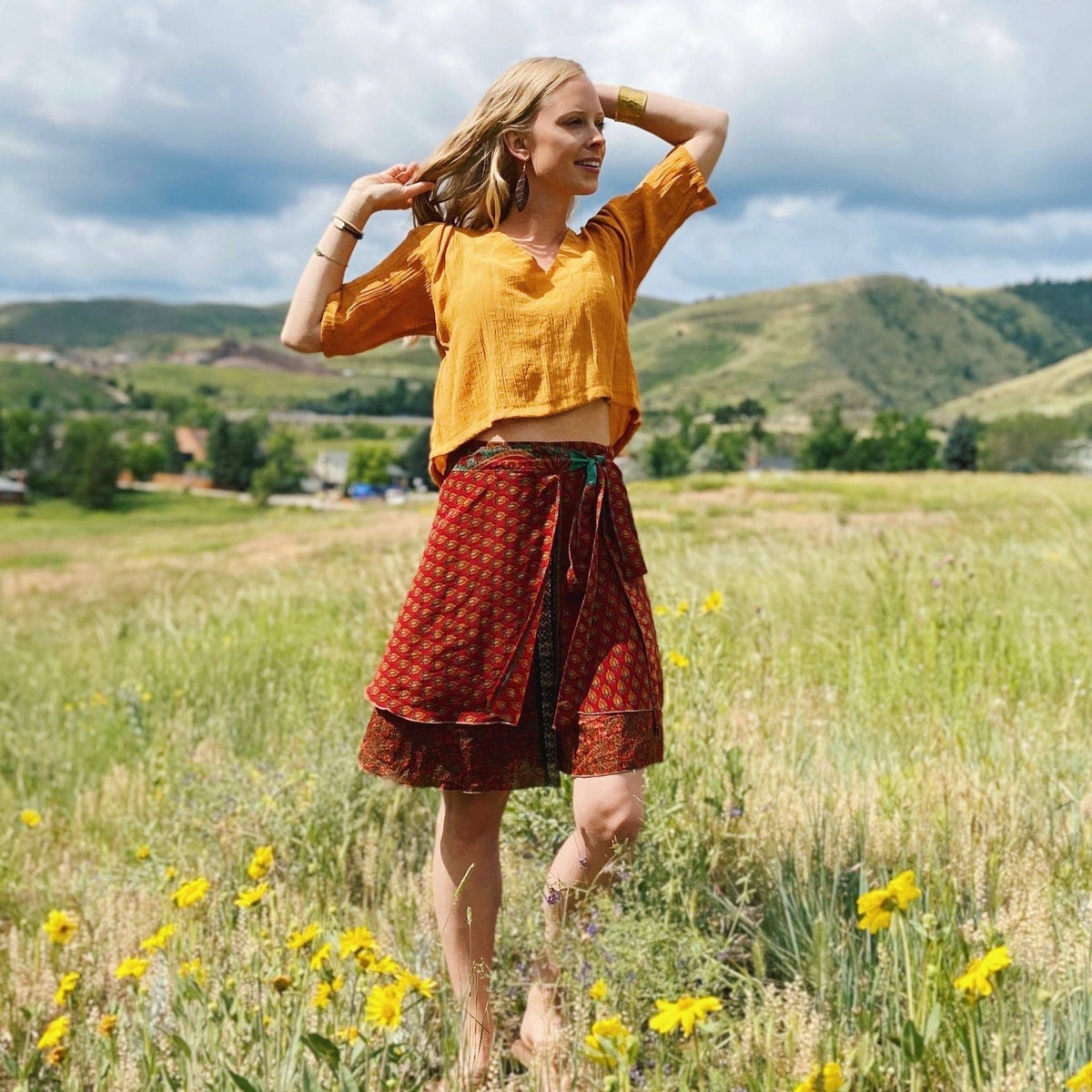 Made With Love Saree Wrap Skirt – One-of-a-Kind Recycled Sari, Boho Style