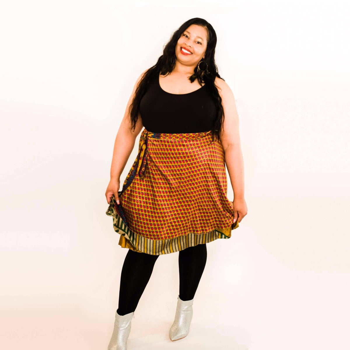 Made With Love Saree Wrap Skirt – One-of-a-Kind Recycled Sari, Boho Style