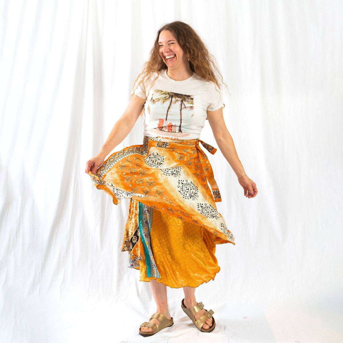 Made With Love Saree Wrap Skirt – One-of-a-Kind Recycled Sari, Boho Style