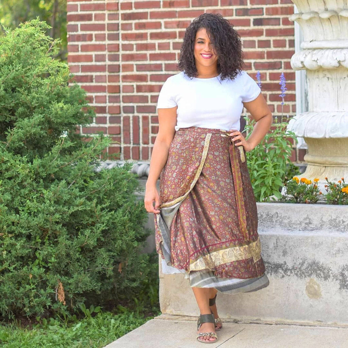 Made With Love Saree Wrap Skirt – One-of-a-Kind Recycled Sari, Boho Style