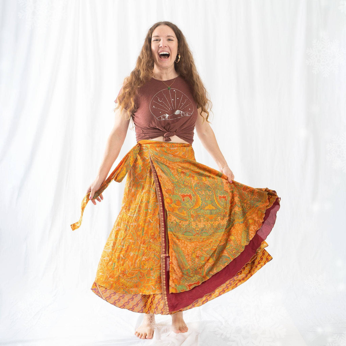 Made With Love Saree Wrap Skirt – One-of-a-Kind Recycled Sari, Boho Style