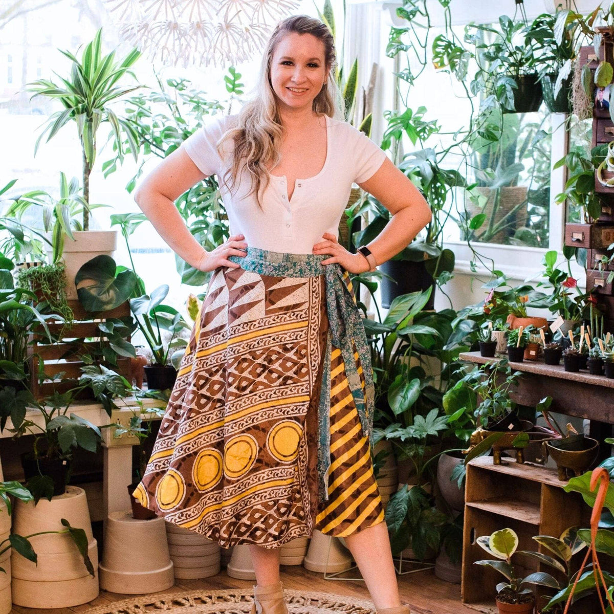 Made With Love Saree Wrap Skirt – One-of-a-Kind Recycled Sari, Boho Style