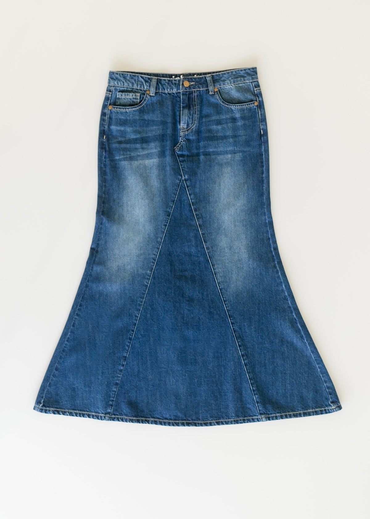 Jennifer A-Line Long Denim Skirt