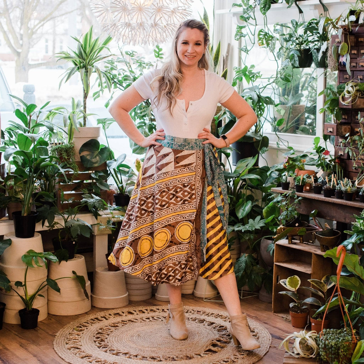Made With Love Saree Wrap Skirt – One-of-a-Kind Recycled Sari, Boho Style