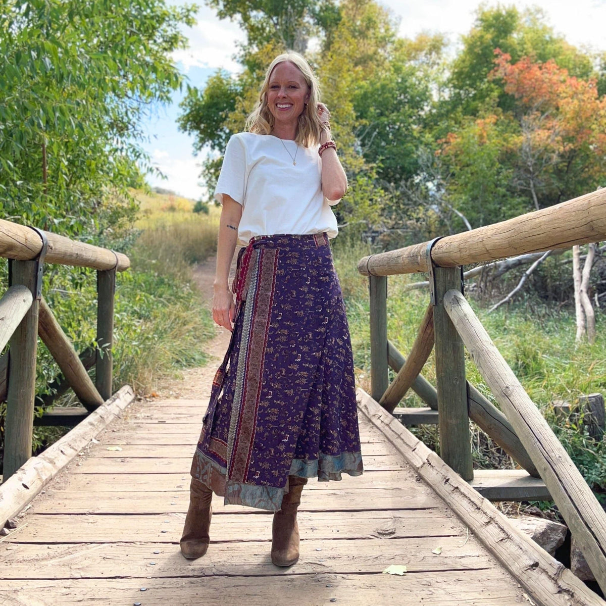 Made With Love Saree Wrap Skirt – One-of-a-Kind Recycled Sari, Boho Style