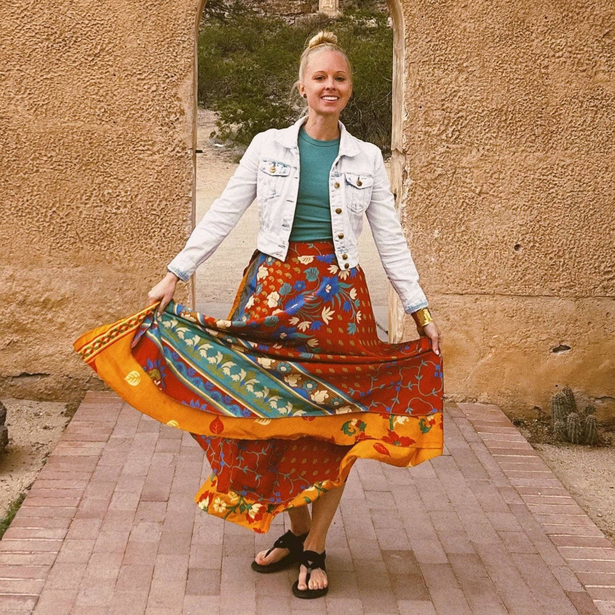 Made With Love Saree Wrap Skirt – One-of-a-Kind Recycled Sari, Boho Style