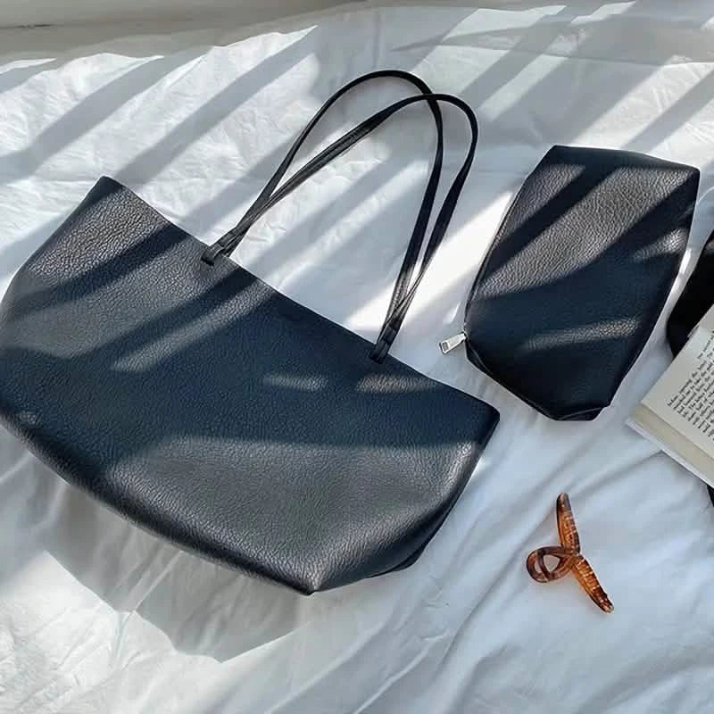 Women's Large Totes PU Leather Shoulder Bag Soft Purse Hobo Handbag Casual Top Handle Bag For Travel Work